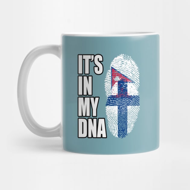 Finnish And Nepalese Mix DNA Flag Heritage by Just Rep It!!